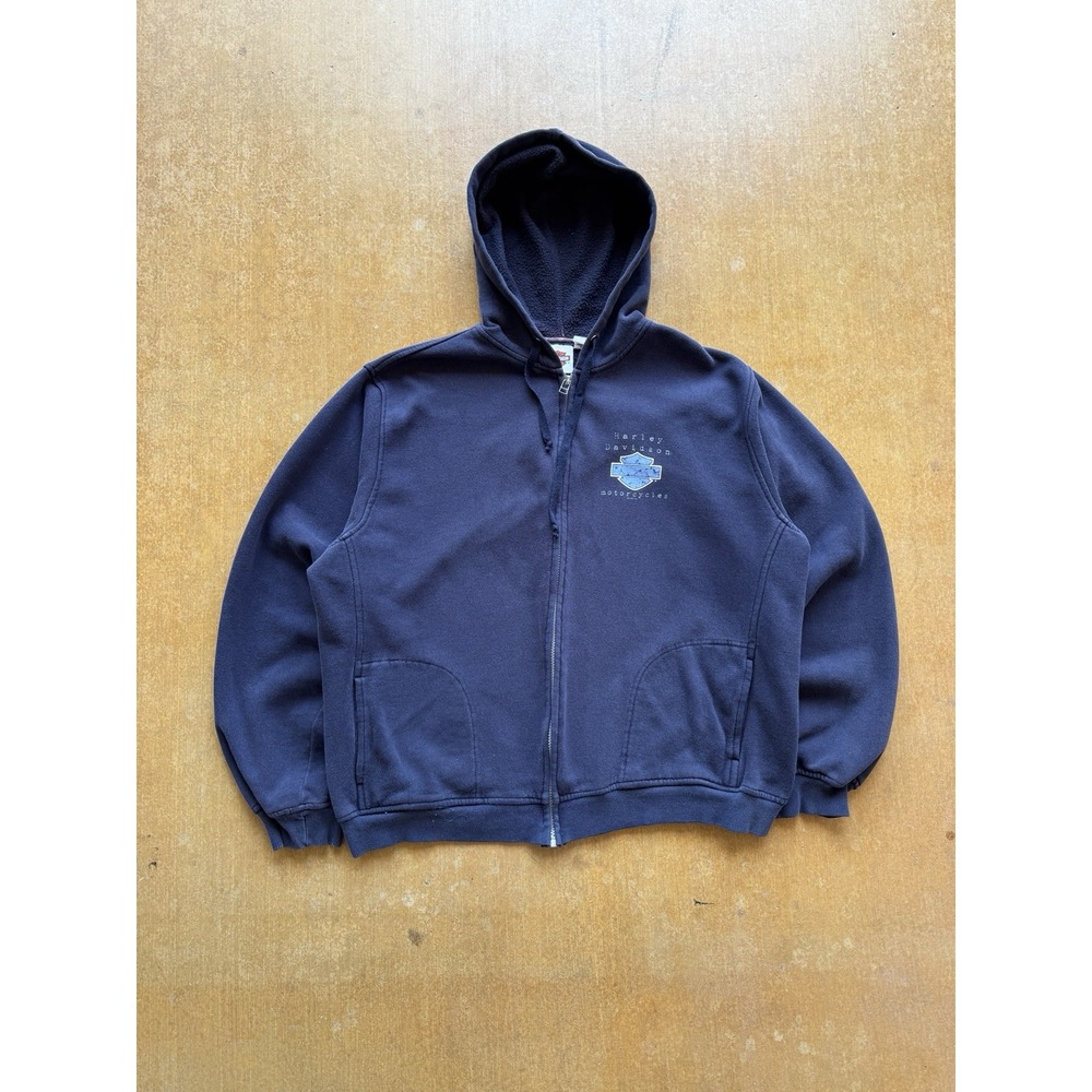 VTG 2005 Harley Davidson Boxy Cropped Tucson Arizona Zip Up Hoodie Biker WMS XL